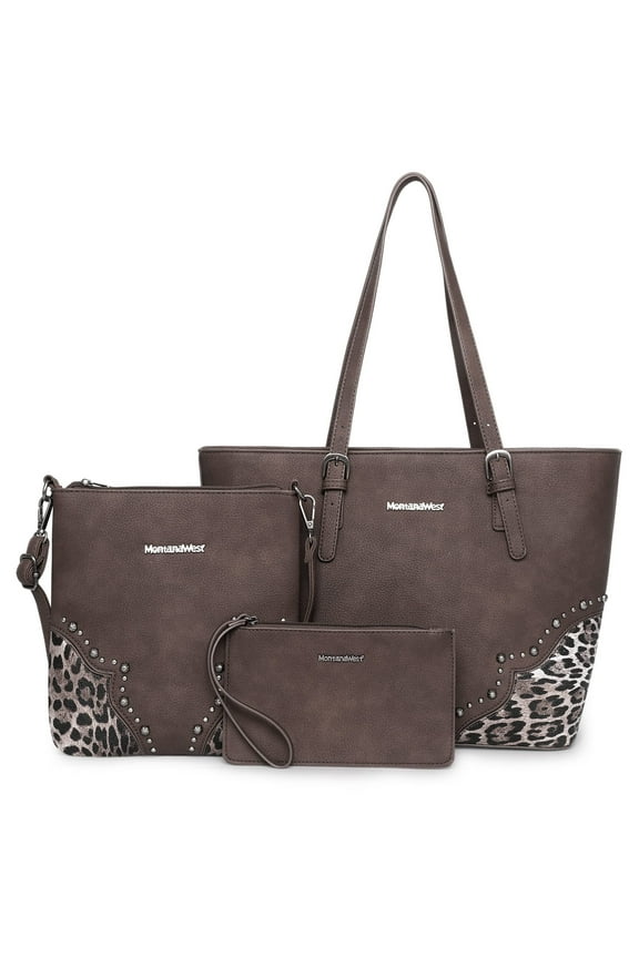 Purses for Women Tote Bag 3Pcs Set Leopard Print Satchel Handbags