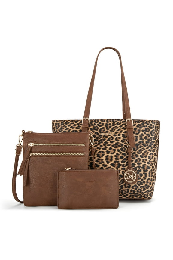 Purses for Women Tote Bag 3Pcs Set Leopard Print Satchel Handbags