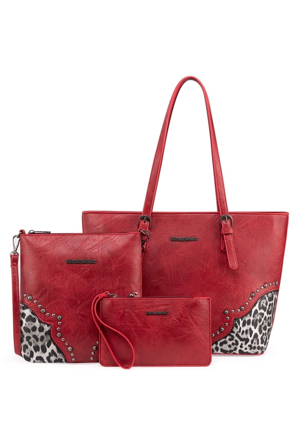 Purses for Women Tote Bag 3Pcs Set Leopard Print Satchel Handbags