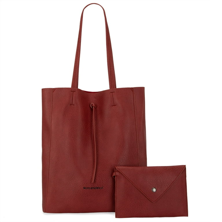 Montana West Slim Tote Bags for Women Large Slouchy Shoulder Purse Designer Handbags with Wallet Walmart