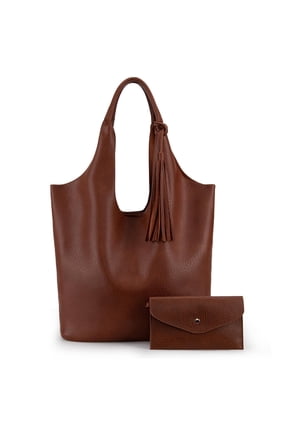 Slouchy Hobo Bags for Women Soft Designer Shoulder Purses Ladies Top Handle Handbag, Brown