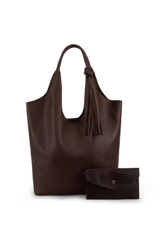 Slouchy Hobo Bags for Women Soft Designer Shoulder Purses Ladies Top Handle Handbag, Coffee