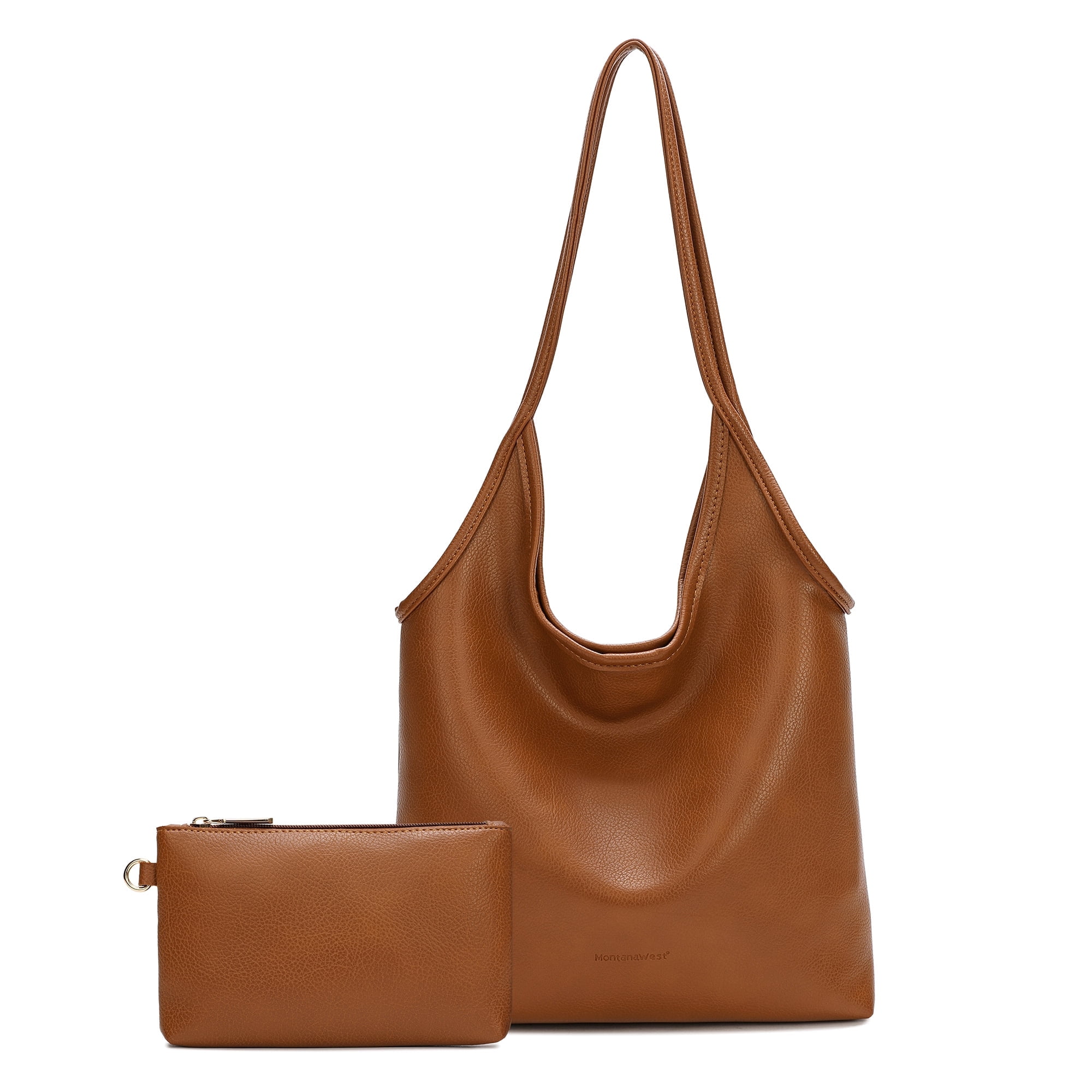 Montana West Slouchy Hobo Bags for Women Soft Designer Shoulder Purses Ladies Top Handle Handbag, Brown