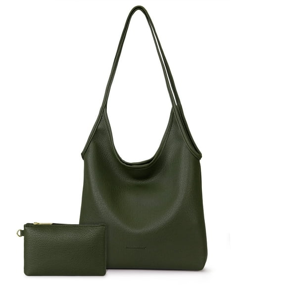 Montana West Slouchy Hobo Bags for Women Soft Designer Shoulder Purses Ladies Top Handle Handbag, Dark Green