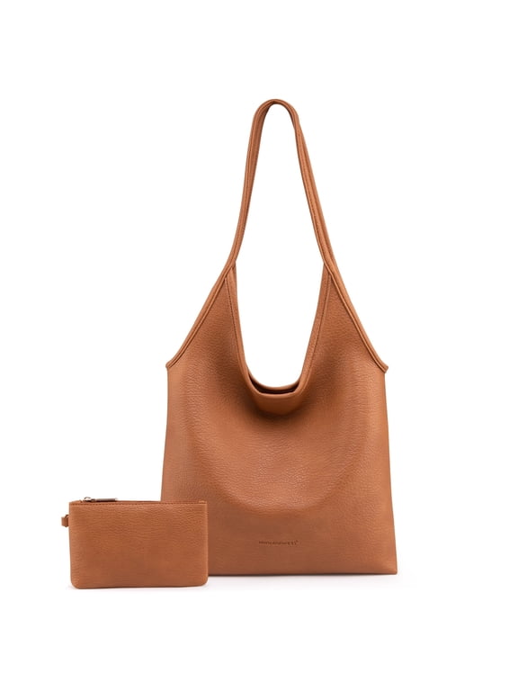 Slouchy Hobo Bags for Women Soft Designer Shoulder Purses Ladies Top Handle Handbag, CAMEL