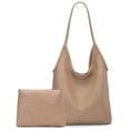 thumbnail image 1 of Montana West Slouchy Hobo Bags for Women Soft Designer Shoulder Purses Ladies Top Handle Handbag, Beige, 1 of 6