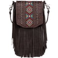 thumbnail image 1 of Montana West Small Genuine Leather Crossbody Purse for Women Western Fringe Tassel Bag with Floral Tooled Flap, Coffee-A, 1 of 7