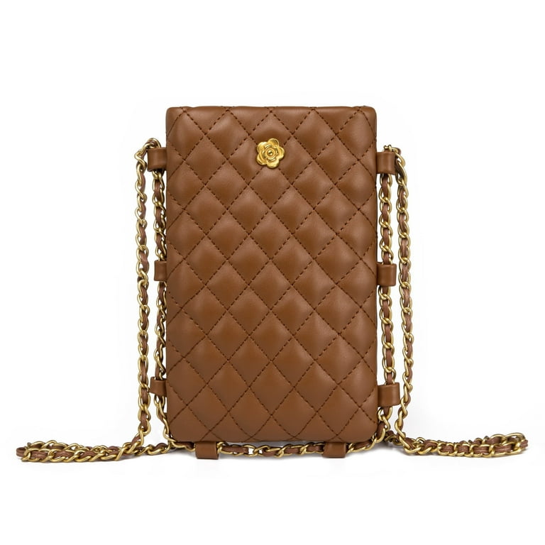 Montana West Small Quilted Cell Phone Purse for Women Soft Chain Crossbody Cellphone Wallet Bag