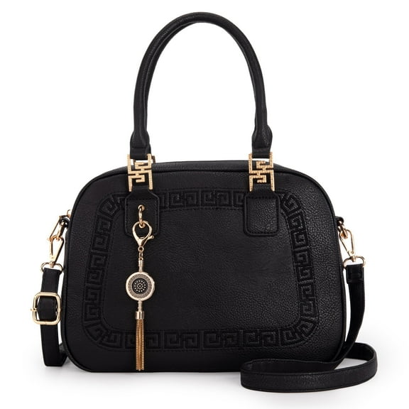 Montana West Small Top Handle Purse for Women Crossbody Satchel Handbag Barrel Bag, Black