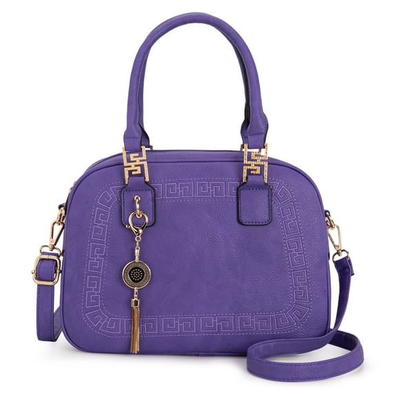 Montana West Small Top Handle Purse for Women Crossbody Satchel Handbag Barrel Bag, Purple