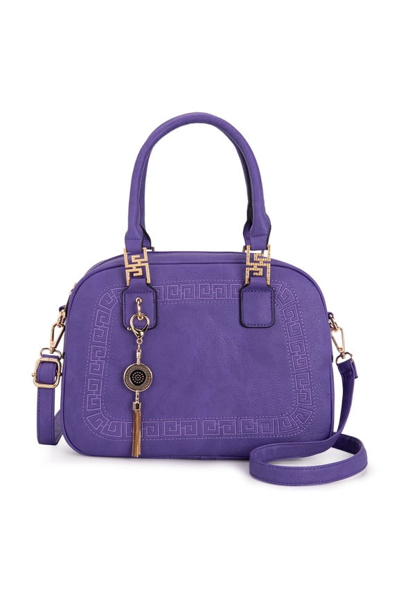 Small Top Handle Purse for Women Crossbody Satchel Handbag Barrel Bag, Purple