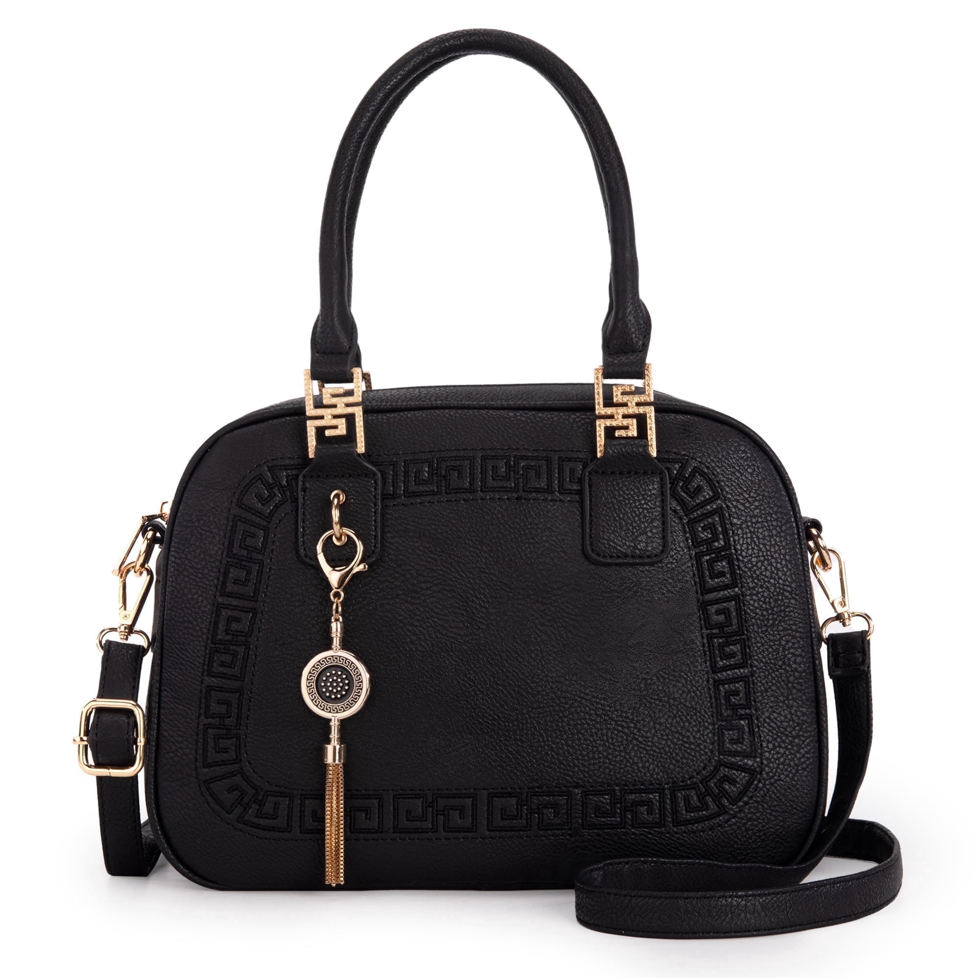 Montana West Small Top Handle Purse for Women Crossbody Satchel Handbag Barrel Bag, Black