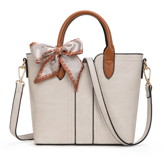 Montana West Small Tote Bag for Women Bow Crossbody Purse Cute Satchel with Detachable Strap, Tan