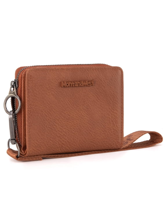 Small Wallet Woman with a Detachable Wristlet Brown Women's Wallet with Rfid Blocking Lining Minimalist Lightweight & Easy to Carry