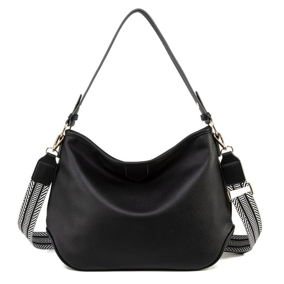 Montana West Soft Hobo Bags for Women Purses and Handbags Shoulder Satchel Bag, 2 Straps Black