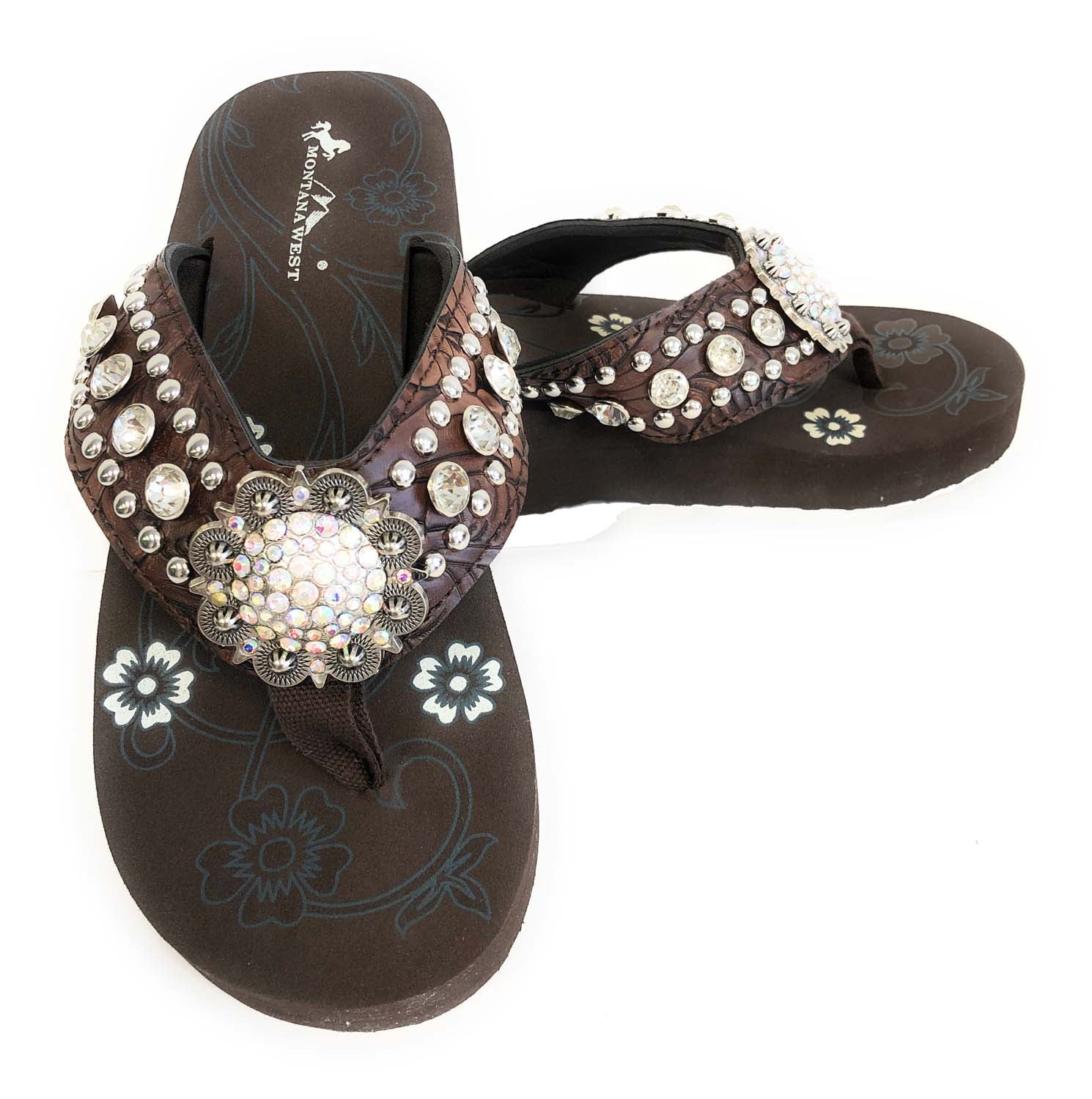 Western flip discount flops with bling