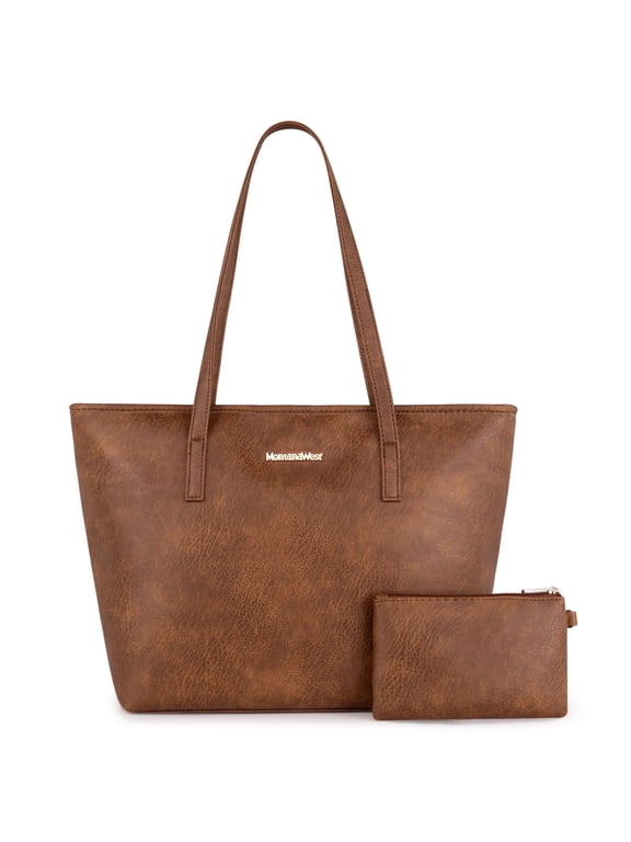 Tote Bags Vegan Leather Purses and Handbags for Women Top Handle Ladies Shoulder Bags, Brown
