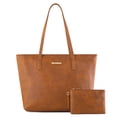 thumbnail image 1 of Montana West Tote Bags Vegan Leather Purses and Handbags for Women Top Handle Ladies Shoulder Bags, Dark Brown, 1 of 7