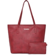 Montana West Tote Bags Vegan Leather Purses and Handbags for Women Top Handle Ladies Shoulder Bags, Red