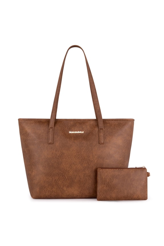 Tote Bags Vegan Leather Purses and Handbags for Women Top Handle Ladies Shoulder Bags, Brown