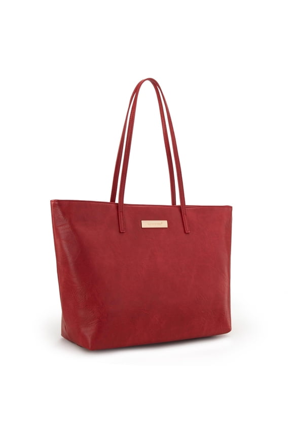 Tote Bags for Women Purses and Ladies Handbags Medium Size Shoulder Bags with Zipper, Red