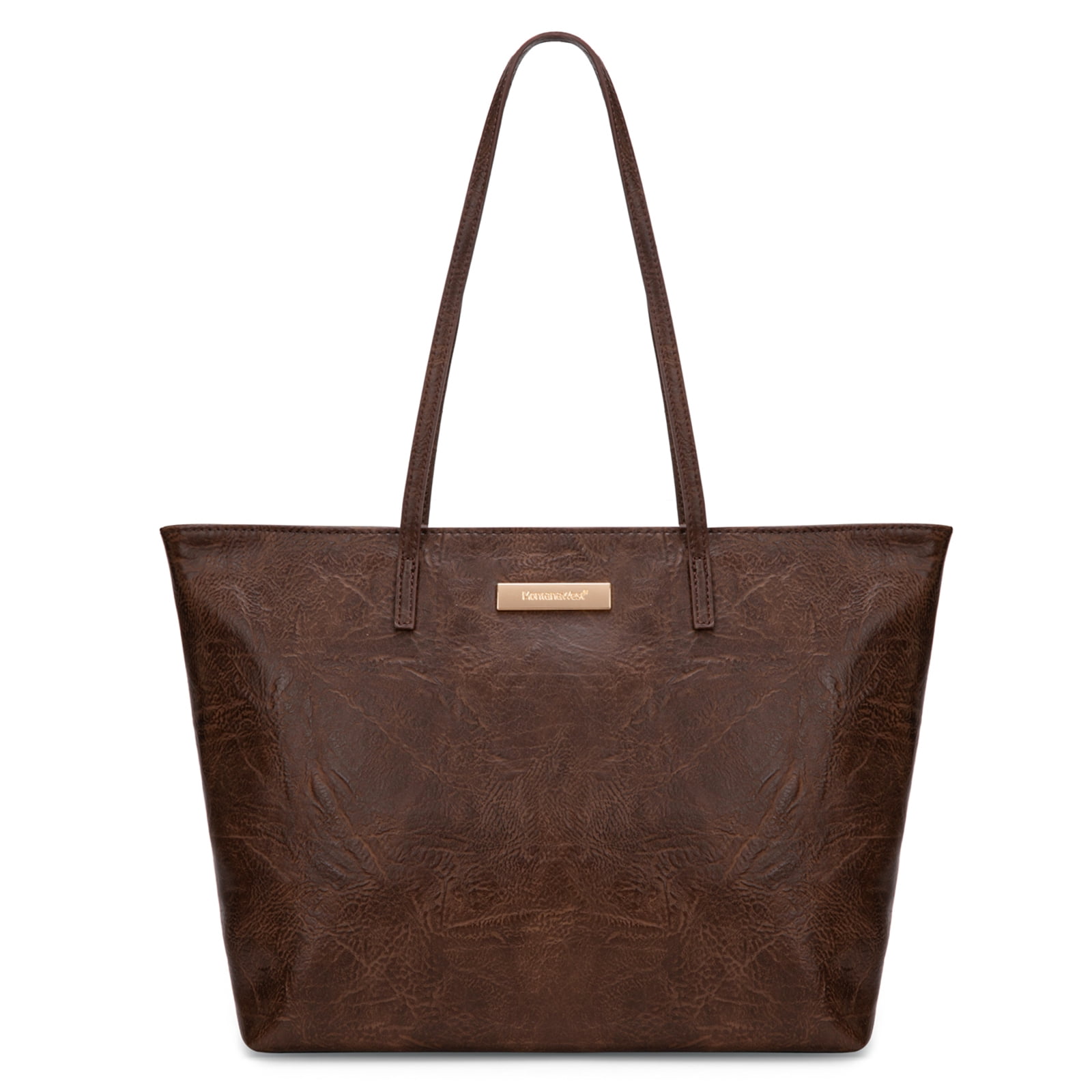 Montana West Tote Bags for Women Purses and Ladies Handbags Medium Size Shoulder Bags with Zipper, Coffee