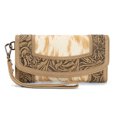 thumbnail image 1 of Montana West Wristlet Wallet for Women Western Floral Tooled Cowhide Large Trifold Purse with ID Window, Tan, 1 of 6