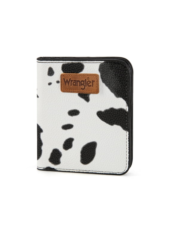 Wrangler Small Wallet Women Slim Thin Wallets Card Cases Money Organizer Minimalist Pocket Wallet with RFID Lining, Cow-Black