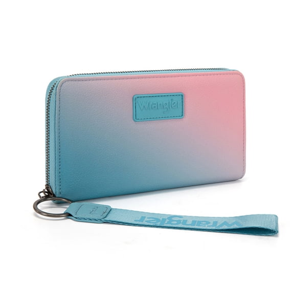 Wrangler Wallet Purse for Women Gradient Wristlet Wallet with Credit Card Holder, Blue