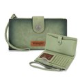 thumbnail image 1 of Wrangler Wallets Women Small Wristlet Wallets, Card Cases & Money Organizers Wallet Bifold with Phone Pocket and Rfid Lining, Green, 1 of 7