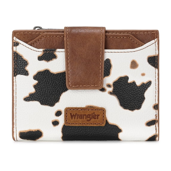 Wrangler Bifold Wallet Women Small RFID Blocking Wallet Women's Wallets with Removable ID,Cow-Brown