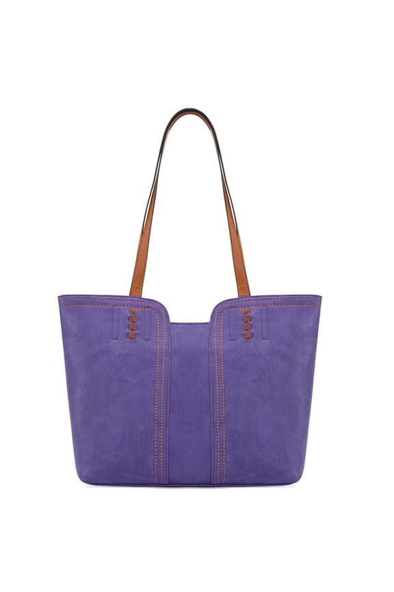 Women's Oversized Hobo Tote Shoulder Satchel Bag, True Purple