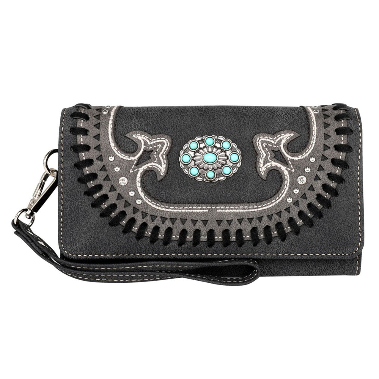 Montana West Womens Leather Wallet Clutch Western Bling Embroidery