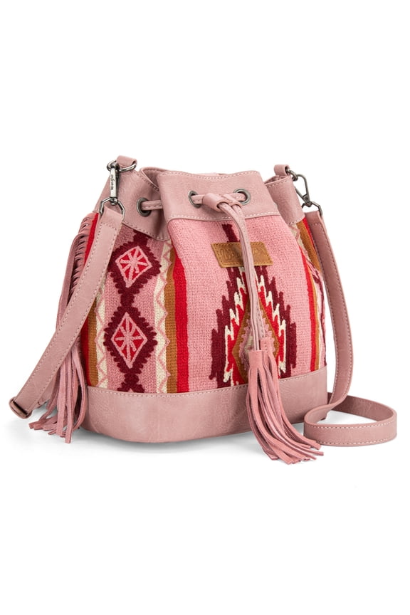 Wrangler Hobo Bags for Women Designer Bucket Purses Western Shoulder Handbags, Pink