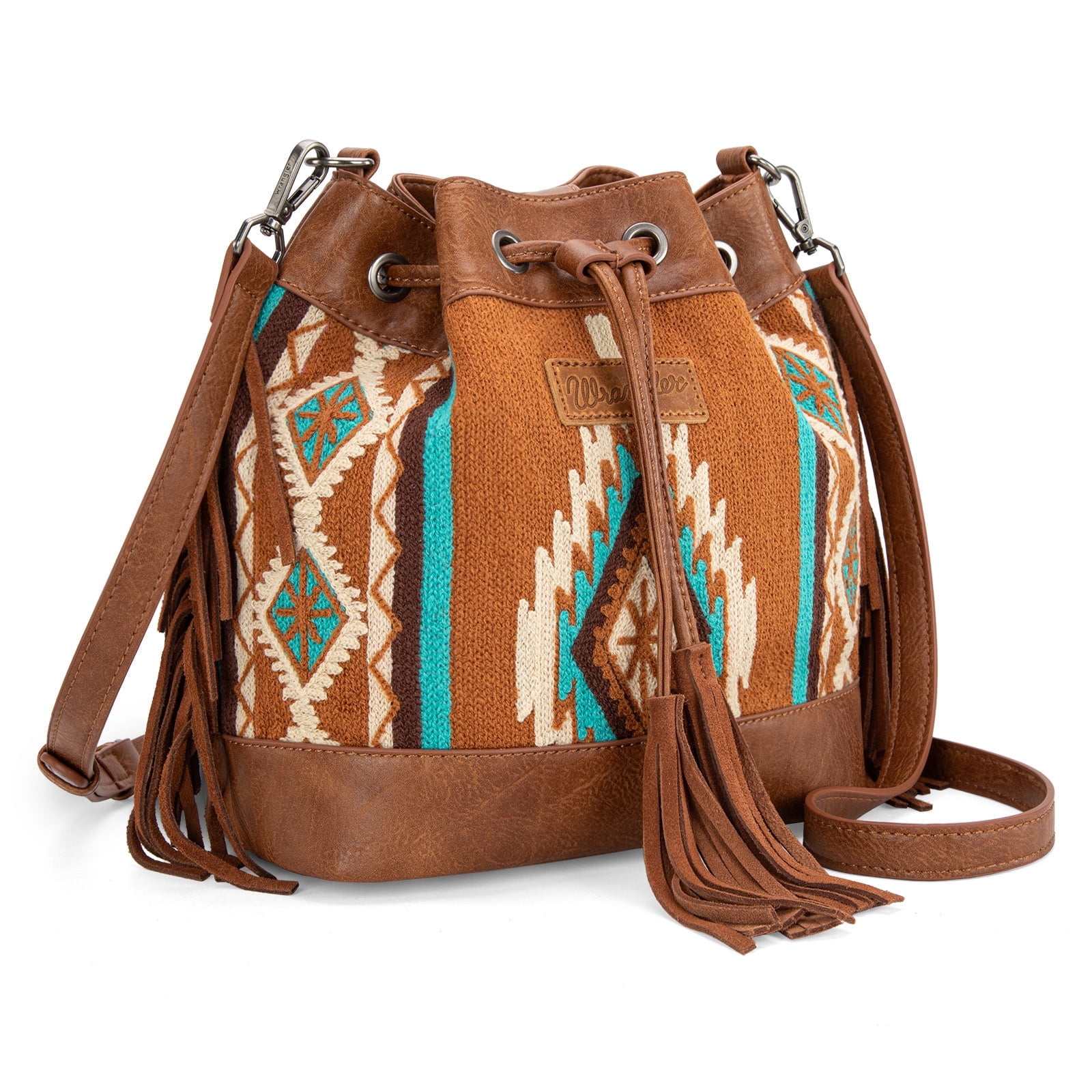 Wrangler Hobo Bags for Women Designer Bucket Purses Western Shoulder Handbags, Brown