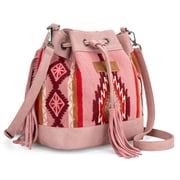 Wrangler Hobo Bags for Women Designer Bucket Purses Western Shoulder Handbags, Pink