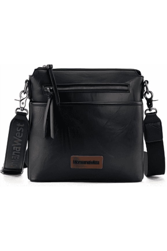 Crossbody Bag for Women Multi Pocket Cross Body Bag Purses with Guitar Strap, Black