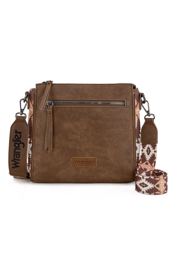 Wrangler Aztec Crossbody Bags Boho Shoulder for Women, Light Coffee