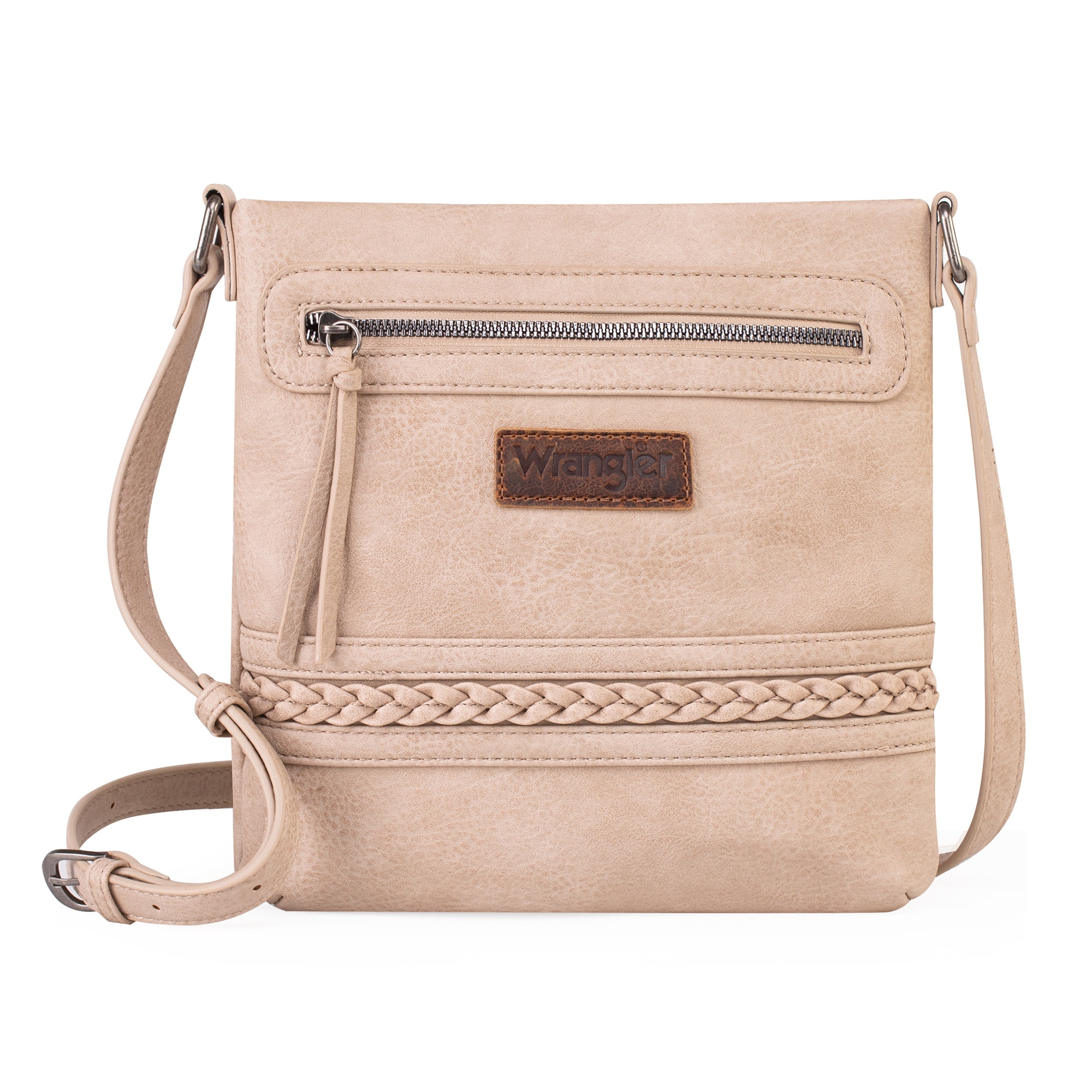 Wrangler Crossbody Bags for Women Western Hand Woven Satchel Purse, Beige