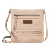Wrangler Crossbody Bags for Women Western Hand Woven Satchel Purse, Beige