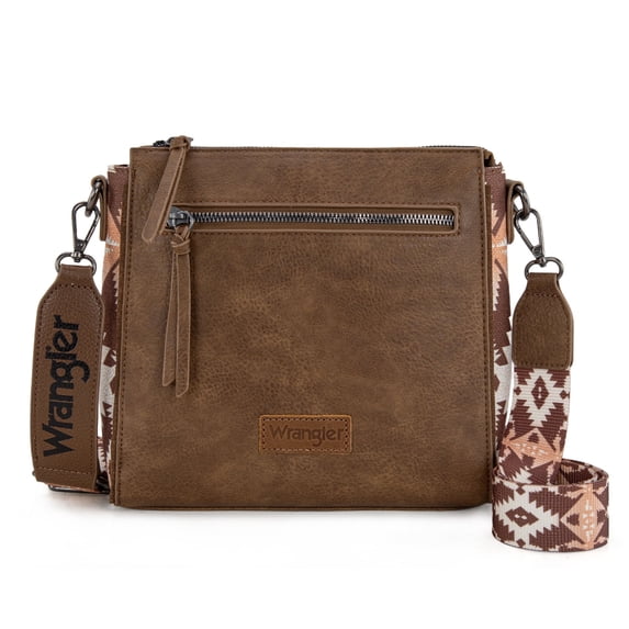 Wrangler Aztec Crossbody Bags Boho Shoulder for Women, Light Coffee