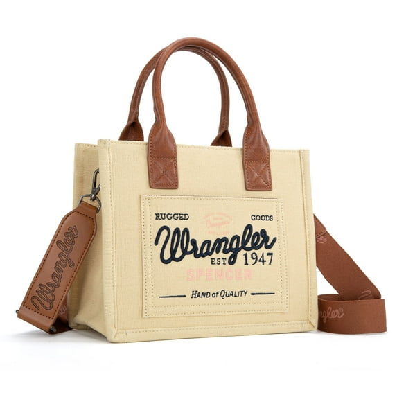 Wrangler Tote Bag for Women Retro Canvas Top Handle Purses and Handbags