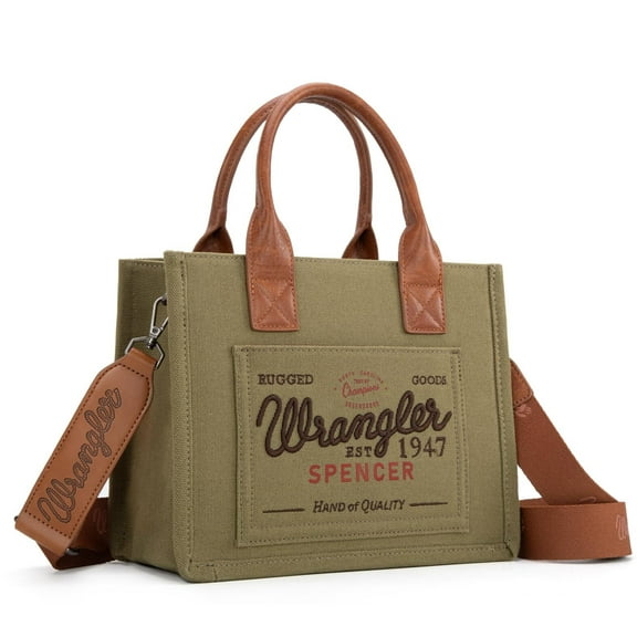 Wrangler Tote Bag for Women Retro Canvas Top Handle Purses and Handbags