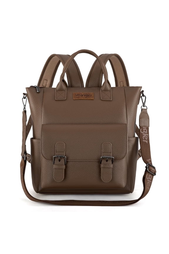 Wrangler Backpack Purse for Women Medium Size Convertible Backpack with Crossbody Strap for Travel Work, Khaki