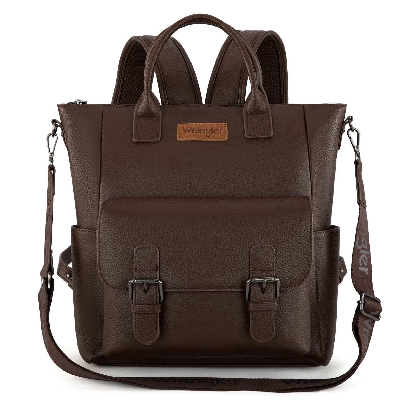 brown vegan leather backpack Outdoor Travel Vintage Hiking Daypack with Multi-Pocket Design just mix a bit of mild soap with warm water and wipe with a lint free cloth. Vegan Leather Convertible Backpack