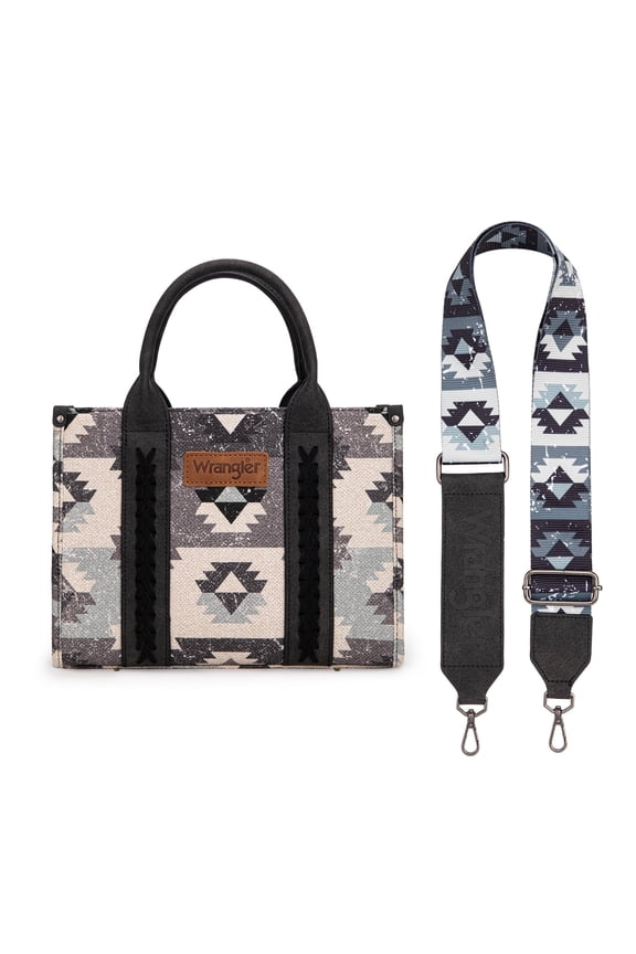 Women's Wrangler Purse - Stylish Western Aztec Tote Bag with Guitar Strap Boho Chic Design for Every Occasion, Black