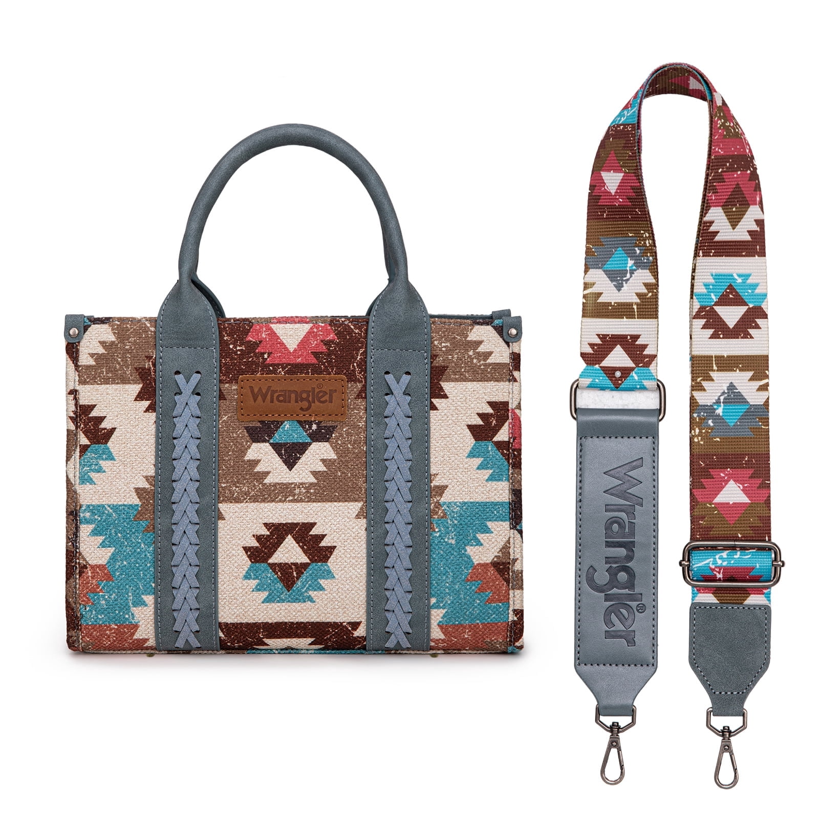 Montana West Women's Wrangler Purse - Stylish Western Aztec Tote Bag with Guitar Strap Boho Chic Design for Every Occasion, Jean