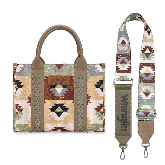 Montana West Women's Wrangler Purse - Stylish Western Aztec Tote Bag with Guitar Strap Boho Chic Design for Every Occasion, Green