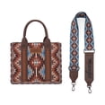 thumbnail image 1 of Wrangler Women's Boho Aztec Tote Bag - Stylish Shoulder Purse with Top Handle Satchel Design, Coffee, 1 of 7