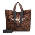 thumbnail image 1 of Wrangler Large Tote Bag for Women Designer Leopard Print Purse for Travel Work Gym, Brown, 1 of 7